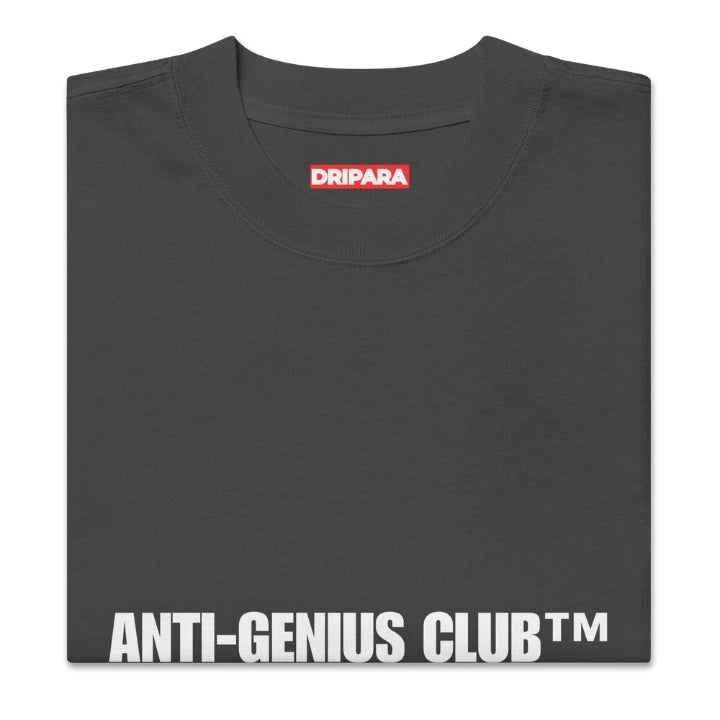 ANTI-GENIUS CLUB™ Oversized Tee – Faded Black