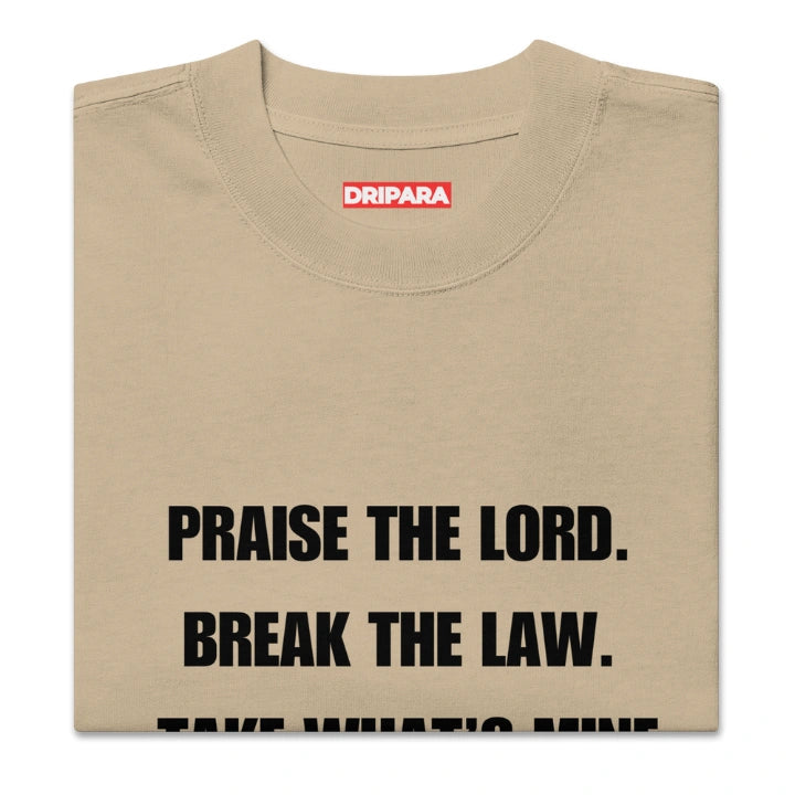 PRAISE THE LORD.™ Oversized Tee – Faded Khaki