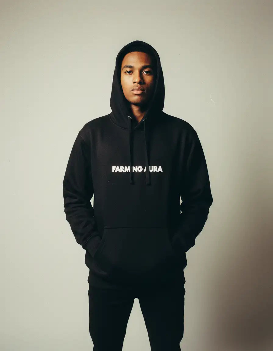 FARMING AURA HOODIE – BLACK