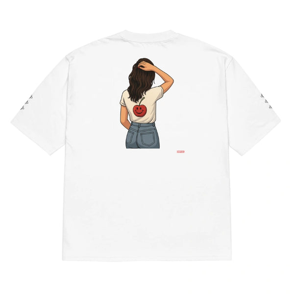 "STAY JUICY" OVERSIZED WHITE TEE – SUMMER 25 DROP