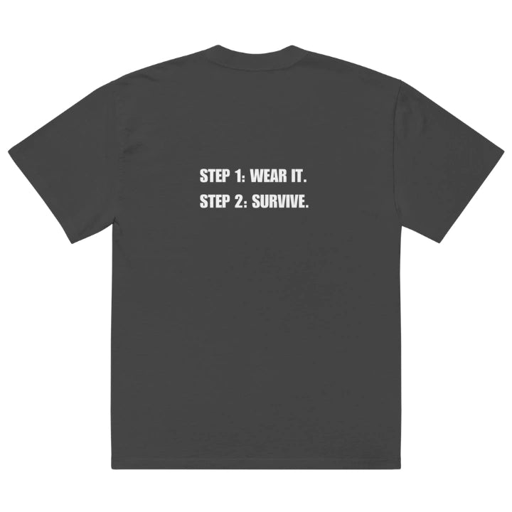 IDIOT PROOF™ Oversized Tee – Faded Black