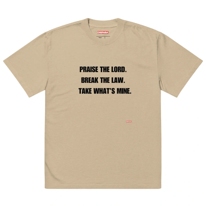 PRAISE THE LORD.™ Oversized Tee – Faded Khaki