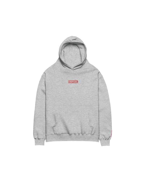 DRIPARA BOX LOGO HOODIE – GREY