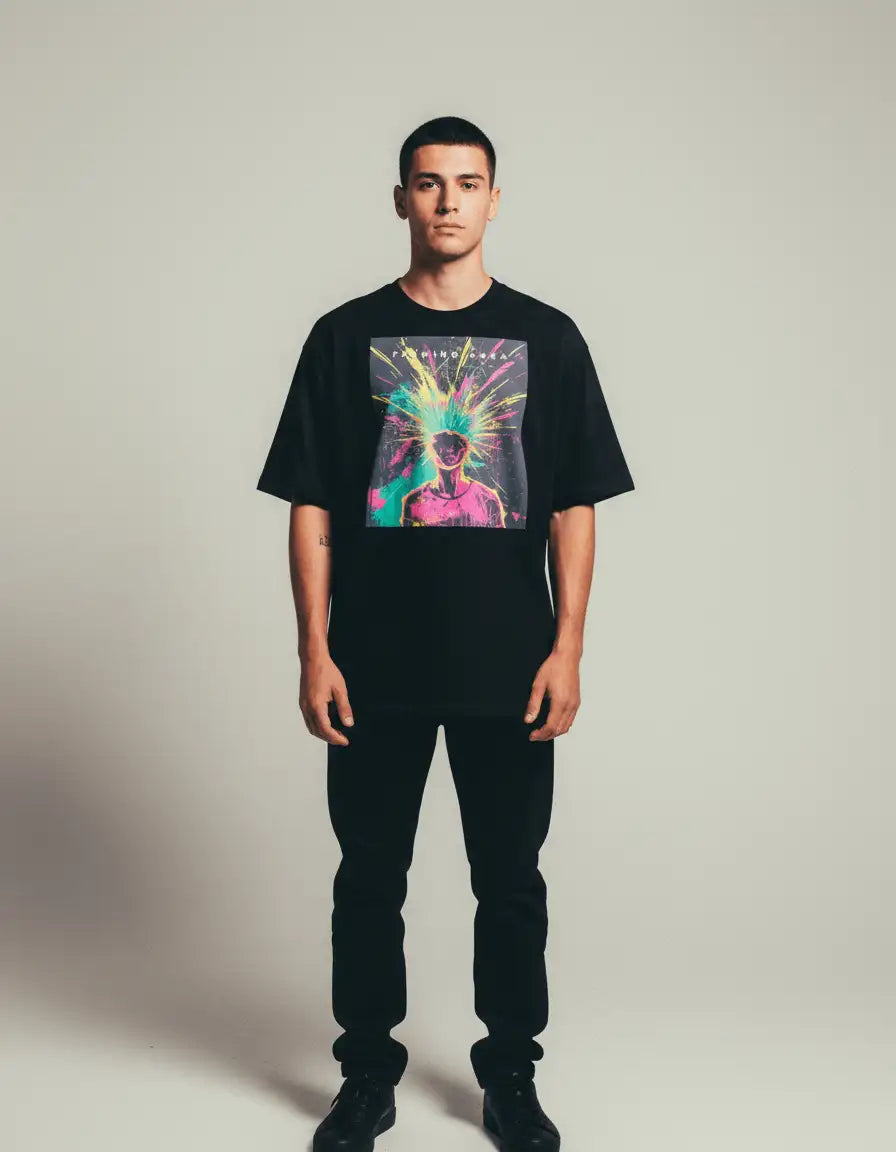 FARMING AURA TEE – SPLASH BLACK