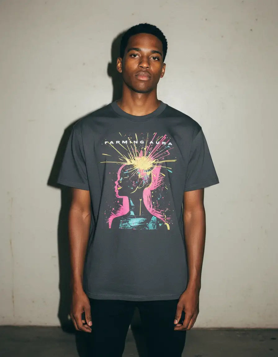 Aura Burst Tee – Charcoal