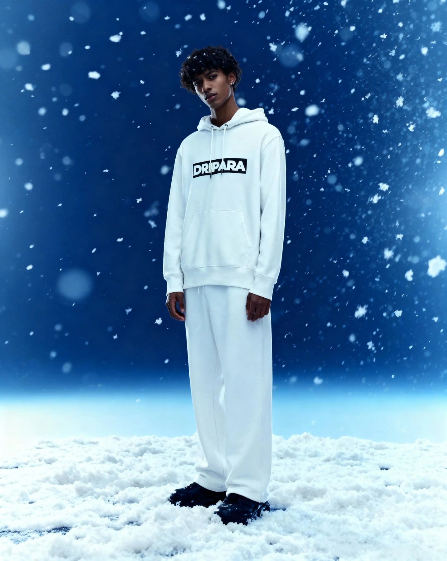 DRIPARA BOX LOGO HOODIE – WHITE