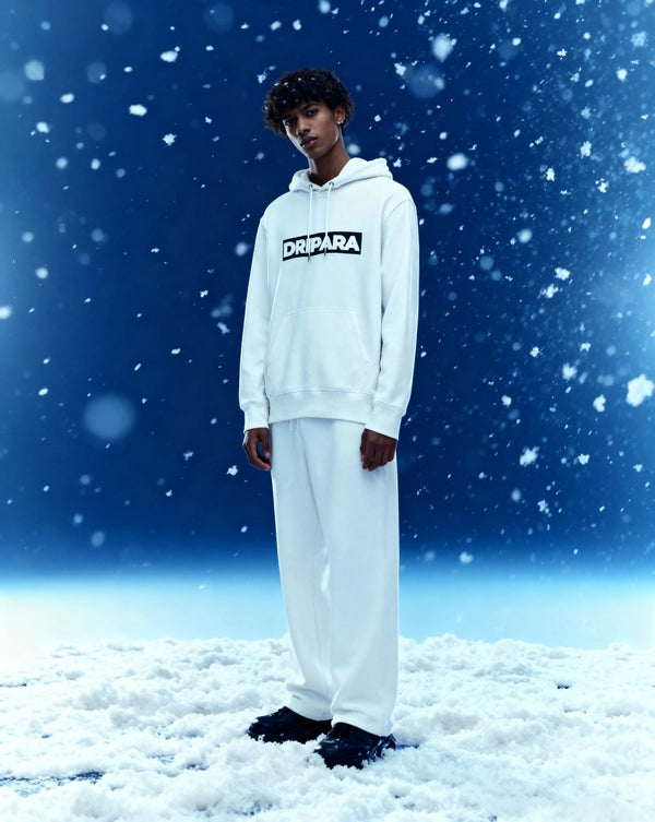 DRIPARA BOX LOGO HOODIE – WHITE